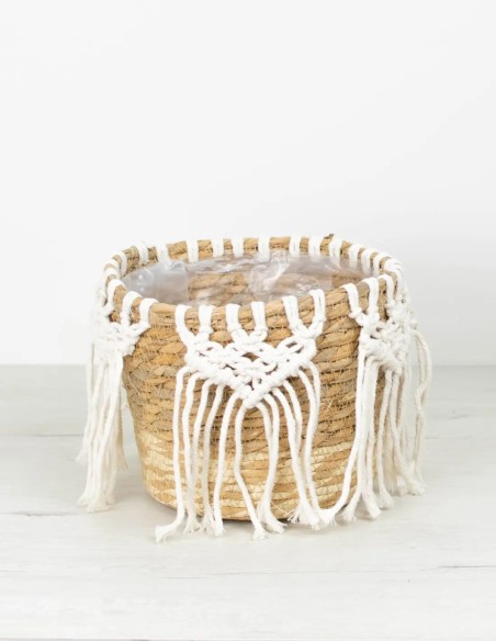 Cubremacetas estilo natural y macramé