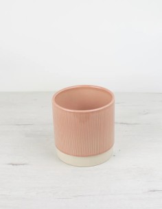 macetero cerámica rosa