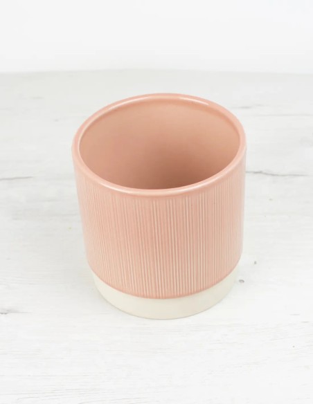 cubre macetas rosa pastel