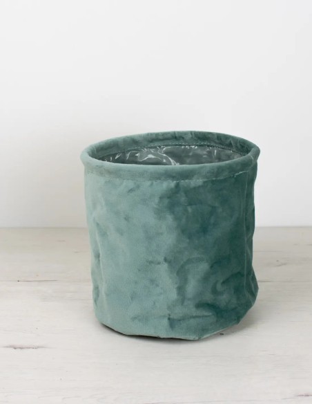 Elegancia Natural: Cubremacetas de Tela Efecto Terciopelo