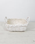 Cesta rectangular con asas para presentar regalos con plantas