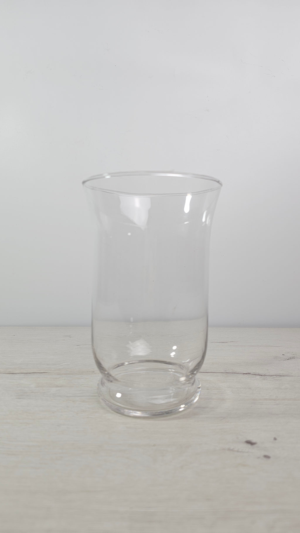 Jarrón Hurricane de cristal alto y transparente