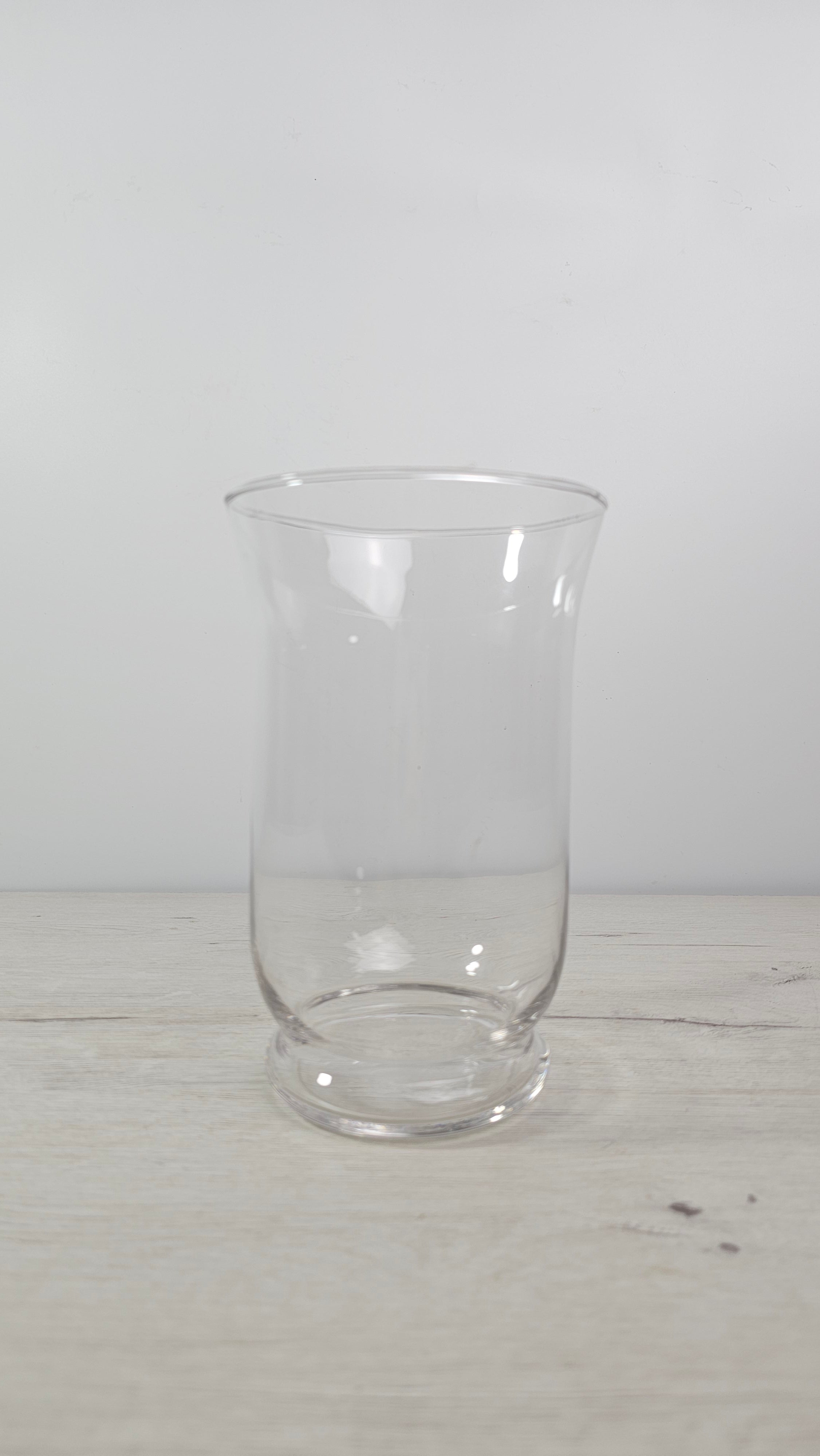 Jarrón Hurricane de cristal alto y transparente