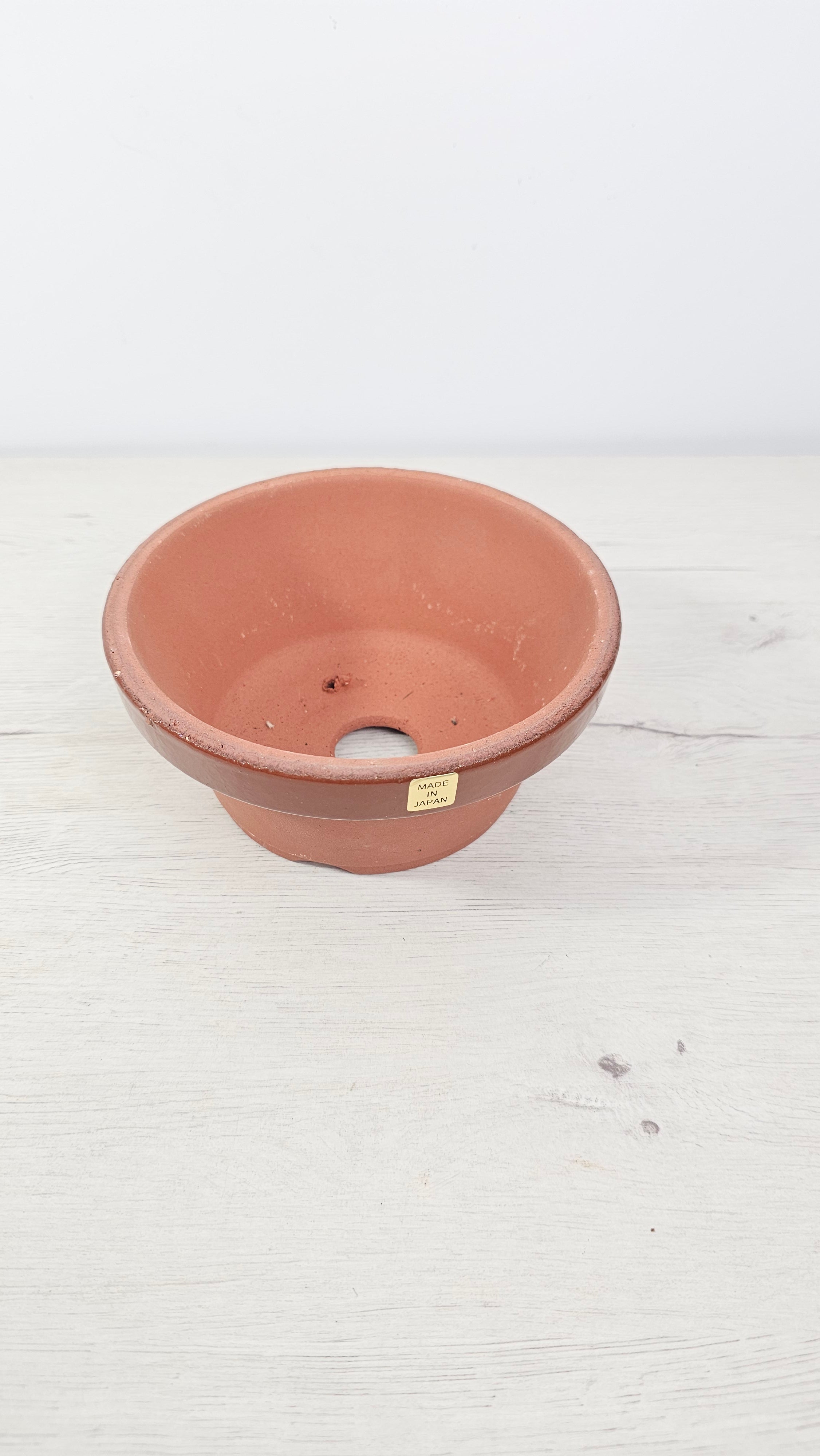 Maceta baja de terracota ideal para bonsái y composiciones.  